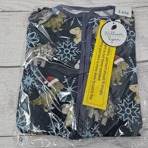 NEW!!! William & Ryan Baby Boy Bamboo Christmas Dinos Zippy Size 3-6m‎